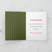 Graduation Olive & Stripes Folded Greeting Card Karte (Innenseite)