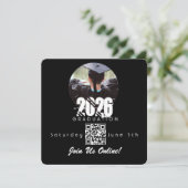 Graduation Online Invitation QR Code 2026 Einladung (Stehend Vorderseite)