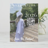 Graduation Online Invitation QR Code 2026 Photo (Stehend Vorderseite)