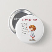 Graduation optometrist doctor illustrated button (Vorne & Hinten)