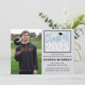 Graduation Party 2023 Open House Foto Light Blue Einladung (Stehend Vorderseite)