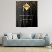 Graduation Party 2023 Schwarzes Gold Konfetti Abso Wandteppich