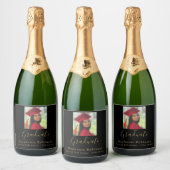 Graduation Party 2024 Foto Gold Schaumweinetikett (Flaschen)