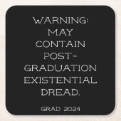 Graduation Party 2025 Grad Slogan Black Simple Rechteckiger Pappuntersetzer (Vorderseite)