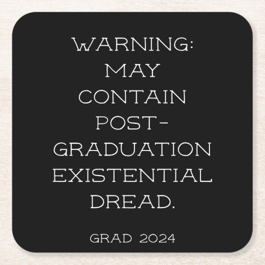 Graduation Party 2025 Grad Slogan Black Simple Rechteckiger Pappuntersetzer (Vorderseite)