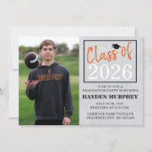 Graduation Party 2025 Open House Foto Orange Einladung (Vorderseite)