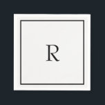 Graduation Party 2026 Black White Monogram Initial Serviette<br><div class="desc">Designed with text template for monogrammed initials which you can customize! Great for graduation party,  weddings,  bridal shower,  birthdays,  baby shower etc!</div>