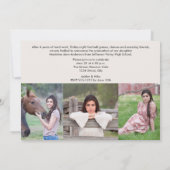 Graduation Party 3 Foto Botanische Schrift Einladung (Rückseite)