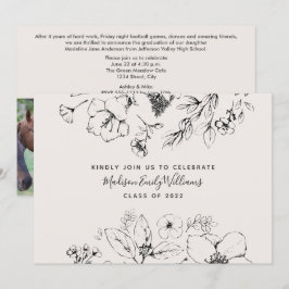 Graduation Party 3 Foto Botanische Schrift Einladung