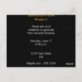 Graduation Party 3 Fotos rote Einladung Postkarte (Rückseite)