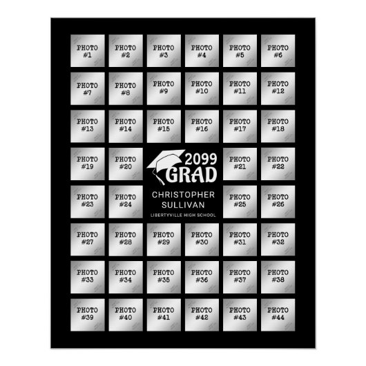 Graduation Party 44 Foto Collage Party Display Poster (Vorderseite)