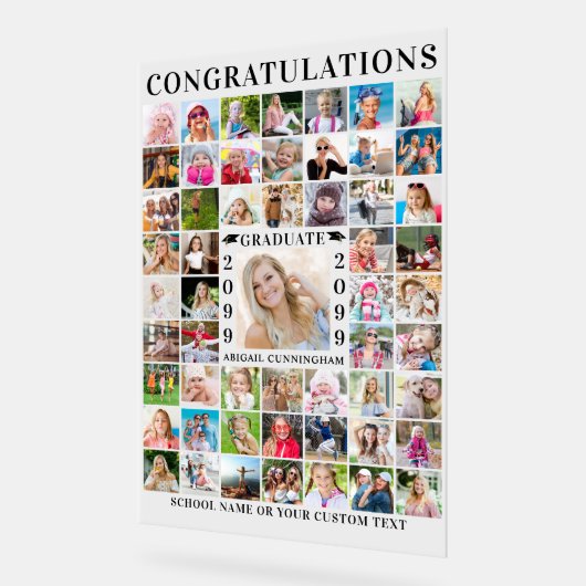 Graduation Party 55 FotoCollage Custom Acrylschild (Winkel)