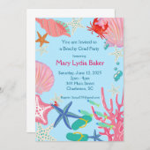 Graduation Party Beach Design mit Anpassung Einladung (Vorne/Hinten)