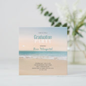 Graduation Party Beach Themenabend Foto Karte (Stehend Vorderseite)