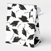 Graduation Party Black Caps auf Weiß Danke Geschenkschachtel (Rückseite)