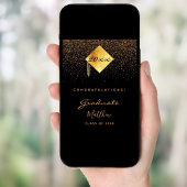 Graduation Party Black Gold Konfetti-Absolvent Poster