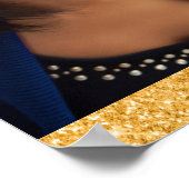 Graduation Party Black Gold Stars Foto 2023 Poster (Ecke)