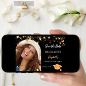 Graduation Party Black Gold Stars Foto Bogen 2025 Save The Date