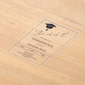 Graduation party black luxury She did it clear Acryleinladungen (Ablage )