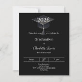 Graduation party black white class 2026 invitation (Vorderseite)