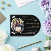 Graduation Party Black, White & Gold, Grad Foto Acryleinladungen (Insitu (Hochzeit))