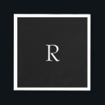 Graduation Party Black White Monogram Initial 2026 Serviette<br><div class="desc">Designed with text template for monogrammed initials which you can customize! Great for graduation party,  weddings,  bridal shower,  birthdays,  baby shower etc!</div>