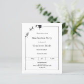 Graduation party black white She did it invitation (Stehend Vorderseite)