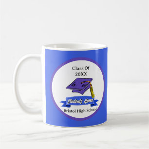 Graduation Party Blue and White School Colors Kaffeetasse