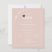 Graduation party blush pink She did it invitation (Vorderseite)