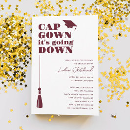 Graduation Party Cap Gown es geht nach Burgund Einladung