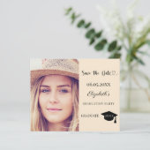 Graduation Party champagne Save the Date card (Stehend Vorderseite)
