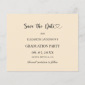 Graduation Party champagne Save the Date card (Rückseite)