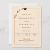 Graduation party champagne She did it Einladung (Vorderseite)