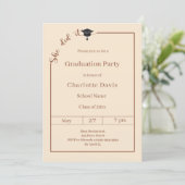 Graduation party champagne She did it Einladung (Stehend Vorderseite)