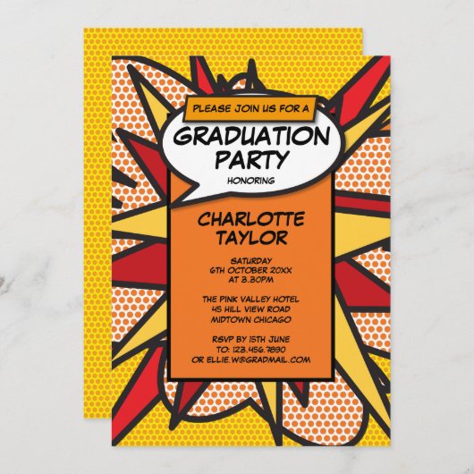 Graduation Party Class of 2022 Moderner Spaß Stilv Einladung (Vorne/Hinten)