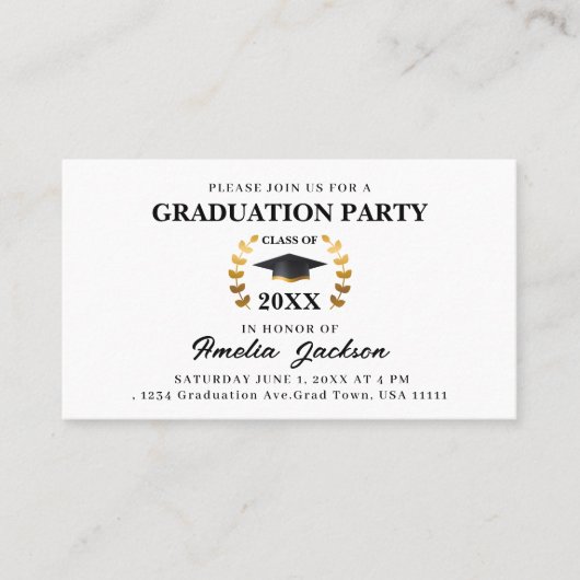 Graduation Party Class of 2023 Insert Card Telefonnummerkarte (Vorderseite)