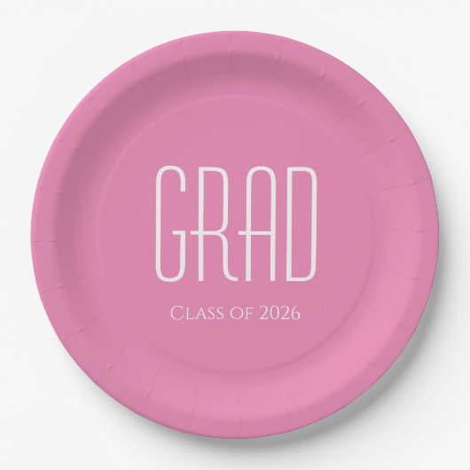 Graduation Party Class of 2025 Pink Grad Pappteller (Vorderseite)