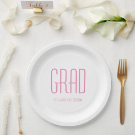 Graduation Party Class of 2025 Pink Typografy Pappteller