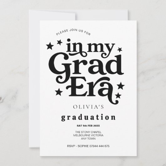 Graduation Party, Class of 2026, Modern Trendy Einladung (Vorderseite)