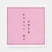 Graduation Party Class Of 2026  Pink Black Serviette (Vorderseite)