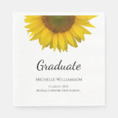 Graduation Party Class of Yellow Sunflower 2025 Serviette (Vorderseite)