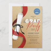 Graduation Party Diploma Scroll ID891 Einladung (Vorderseite)