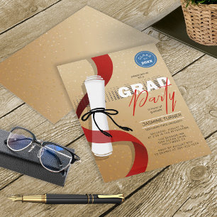 Graduation Party Diploma Scroll ID891 Einladung