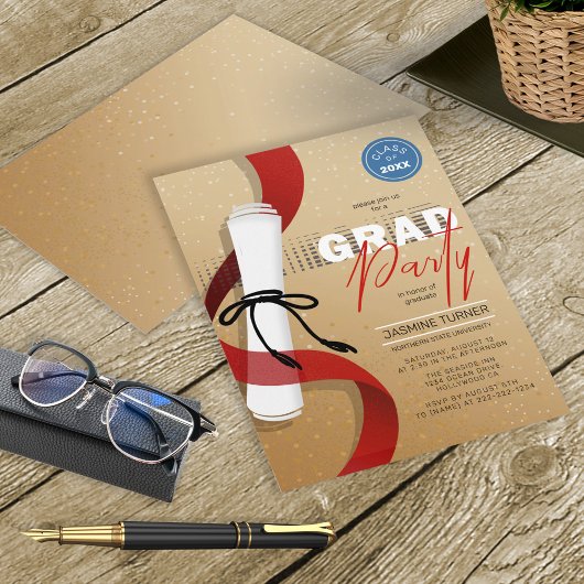 Graduation Party Diploma Scroll ID891 Einladung