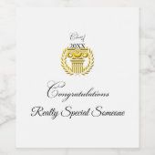 Graduation Party Elegant Wine Bottle labels Weinetikett (Einzelnes Label)