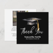 Graduation Party Flat Thank You Card Dankeskarte (Vorne/Hinten)