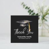 Graduation Party Flat Thank You Card Dankeskarte (Stehend Vorderseite)