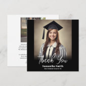 Graduation Party Flat Thank You Card Dankeskarte (Vorne/Hinten)