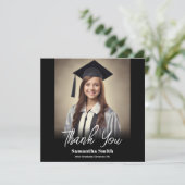 Graduation Party Flat Thank You Card Dankeskarte (Stehend Vorderseite)