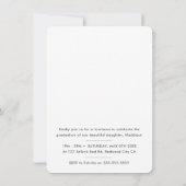 GRADUATION PARTY Foto, einfach kalligraphisch, sch Dankeskarte (Rückseite)